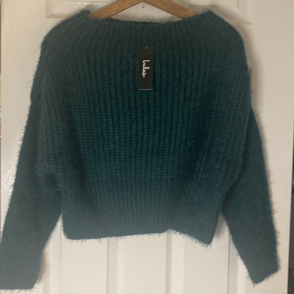 Lulus Dark Emerald Boat Neck Sweater - Picture 4 of 4